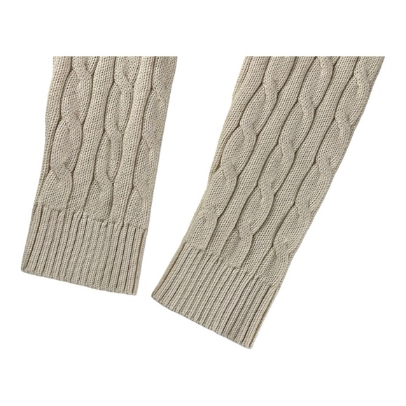 Genuine Lauren Ralph Lauren button‎ Trim Cable Knit Sweater -ivory Watch Sz L - Picture 12 of 16